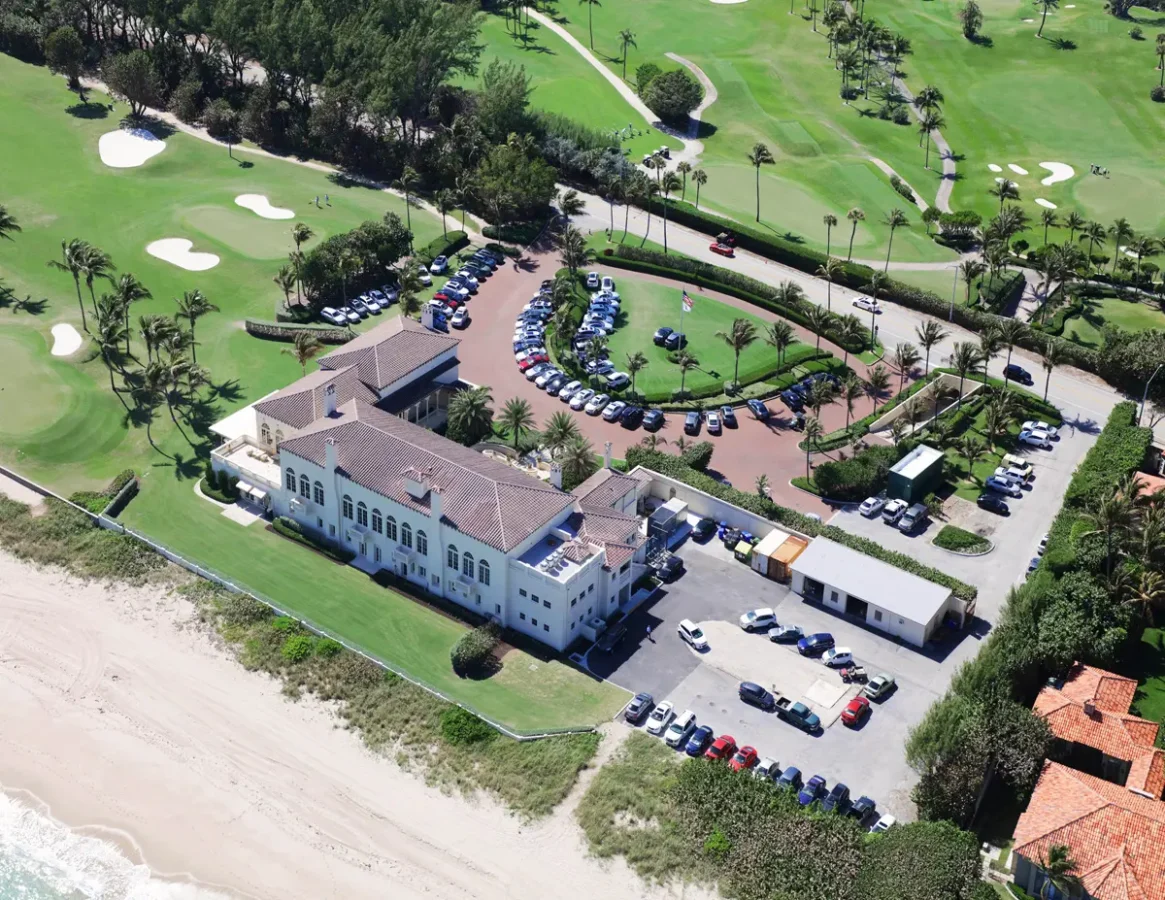 Gulf Stream fl golf club construction aerial panorama including golf course